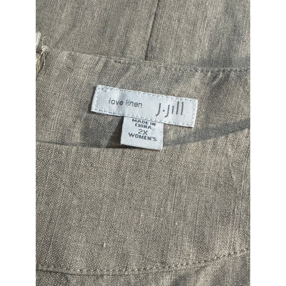 J. Jill Linen Relaxed Shift Dress In Beige - Picture 4 of 6